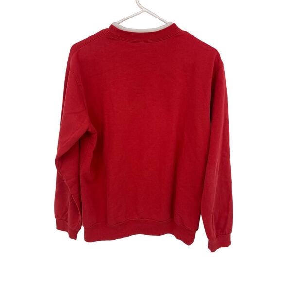 Decorated Originals Red Crewneck Christmas Tree Sweatshirt Stars Snow Sz M - Picture 3 of 5